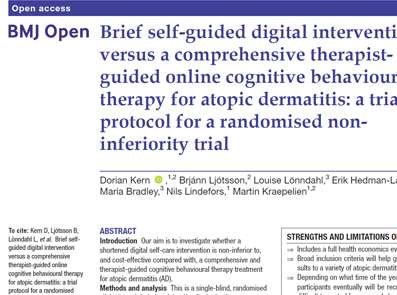 Brief self-guided digital intervention versus a comprehensive therapist-guided online cognitive behavioural therapy for atopic dermatitis