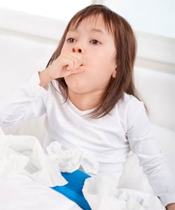 little girl coughs